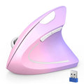TECKNET 2.4G Ergonomic Mouse Vertical Wireless 4800 DPI Carpal Tunnel Mouse | 5 Adjustable DPI, Optical Tracking, 12 Months Battery, Quiet, 6 Buttons for Laptop, PC, Computer, Right Hand, Pink Purple - color: Pink Purple