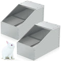 Maxcheck 2 Pcs Galvanized Metal Rabbit Nesting Box Bunny Small Animal Nest with Removable Acrylic Floor Durable Easy to Clean for Indoor Outdoor Use Rabbit Supplies(14.5 * 8.5 * 8 Inch) - size: 14.5"L x 8.5"W x 8"H