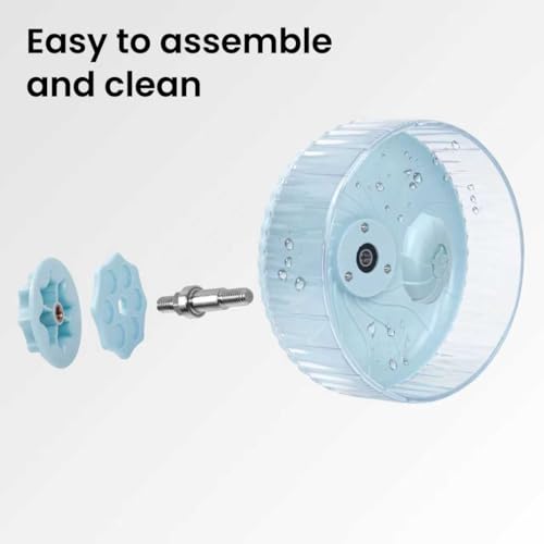 8 inch Silent Hamster Wheel, Stand-Free Cage Spinner, Blue | Stand-Free Cage Installation, Smooth-Rotating Exercise Wheel for Hamsters, Mice and Other Small Pets - color: Blue Without Stand, size: 8in