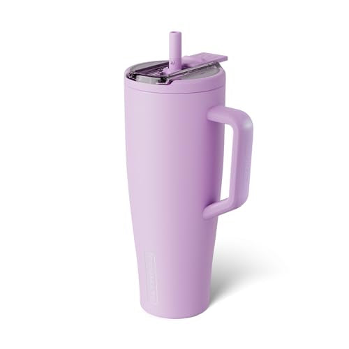 BrüMate Era Flip 40oz Tumbler with 100% Leakproof Covered Straw Lid | Hygienic Covered Straw | Insulated Stainless Steel Water Bottle with Handle | Cup Holder Friendly | BPA-Free (Lavender) - color: Lavender, size: 40 Ounces