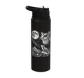Sugar Glider Howling to the Moon 90's Retro Stainless Steel Insulated Water Bottle - color: Black