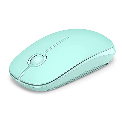VssoPlor Wireless Mouse, 2.4G Slim Computer Laptop Mouse, Mint Green | Portable Mouse, Plug & Play USB Nano Receiver, Quiet Silent Optical Mice for Notebook, PC, Laptop, Computer, Windows, Mac - color: Mint Green