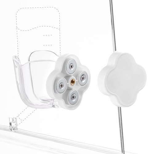 Hamster Water Bottle Holder - Magnetic & Repositionable, Adjustable Base for Hamster Cage, Secure Magnetic Mount, Easy to Move/Install, Fits Most Small Pet Water Bottles (Holder Only) - color: White