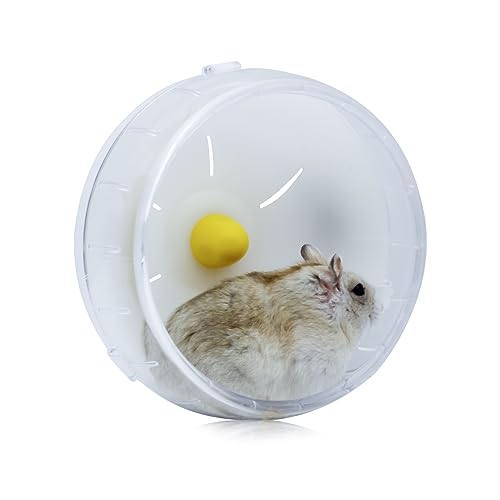WishLotus Hamster Running Wheel, Silent Jogging Exercise Toy Hamsters Cage Accessory for Drawf Hamster Golden Silk Shih Tzu Bear (Clear) - color: Clear,12cm