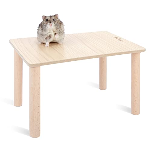 Niteangel Hamster Play Wooden Platform: Rectangle - 10.2" L x 7" W - 5.9" H | Can Maximizes Cage Space & Enriches Pet environment for Dwarf Syrian Hamsters Gerbils Mice Degus or Other Small Pets - color: Burlywood, size: Rectangle - 10.2'' L x 7'' W - 5.9