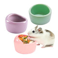 JSLZF Ceramic Hamster Bowl Small Rat Food Bowl Hamster Dish Prevent Knocking Over, Food Splashing and Chewing Feeding Dish for Gerbil Chinchilla Rat (3 PCS)
