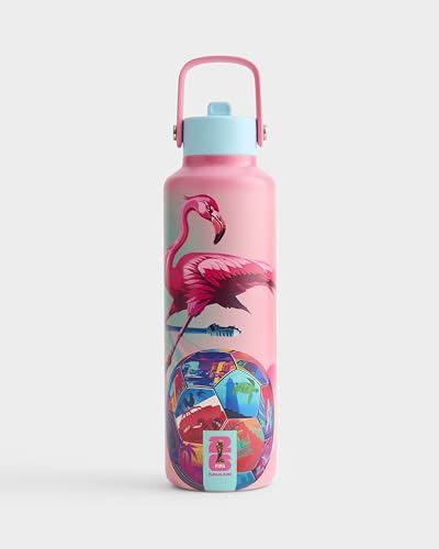 Drib 24oz Insulated Water Bottle, FIFA World Cup 2026 Edition – Performance Stainless Steel Insulated Bottle with Quiet Leak-Proof Straw Lid (Miami - City Poster) - color: Miami - City Poster