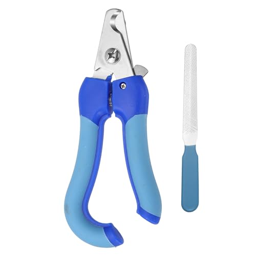 Pet Nail Clipper with Nail File, Pet Nails Clippers and Trimmer with Safety Guard, Professional Grooming Tool for Indoor Small Dog Cat Kitten, (Blue/Dark Blue, 1 Set) - color: Blue/Dark Blue