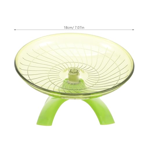 POPETPOP Silent Hamster Running Wheel 7.08-Inch Flying Saucer Exercise Wheel for Hamsters Gerbils & Hedgehogs Low-Noise Pet Toy for Cage Activity Smooth Round Edges Green - color: Light Green