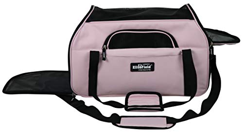EliteField Soft-Sided Pet Carrier for Cats & Small Dogs (3-Year Warranty) | Airline Approved, Removable Bed & Cover, Built-In Leash, Luggage Sleeve, Seat Belt Loop, Waterproof, Durable, Foldable - color: Pink, size: 17.0"L x 9.0"W x 12.0"H