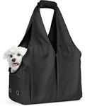 Dog Purse Carrier for Small Dogs, Cats, and Puppies (Black) | Soft-Sided Dog Bag Carrier with 4 Large Pockets, Lightweight, Collapsible, Fits Pets up to 15 lbs, for Travel, Outings - color: Black