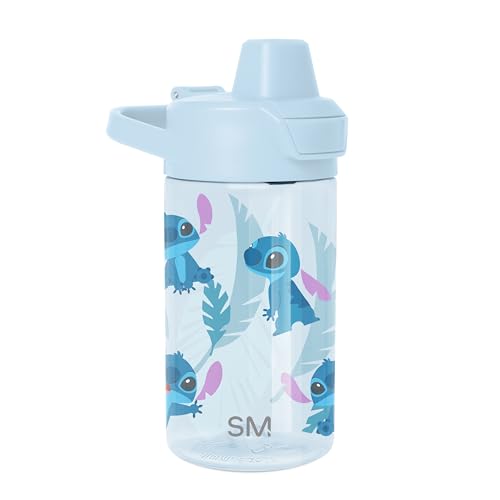 Simple Modern Disney Kids Tritan Plastic Summit Water Bottle | 12 oz BPA-Free Cup with Covered Leak Proof Straw Lid for Girls, Boys, Toddlers | Tropical Stitch - color: Disney: Tropical Stitch, style: Covered Lid | 12oz