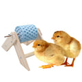 Rotating Chicken Chewing Toy, Chick Beak Grinding Calcium Stone with Wooden Stand, Small Chicken Coop Enrichment Toys for Chick, Hamster, Budgies, Parrot and Other Small Animals (Blue)