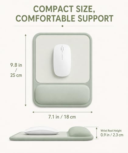 Ergonomic Mouse Pad with Wrist Rest, Gel Mousepad with Soft Wrist Support, Non-Slip PU Base, Smooth Surface Mouse Pad for Wrist Pain Relief, Computer Laptop Office Home & Gaming (Sage Green) - color: Sage Green