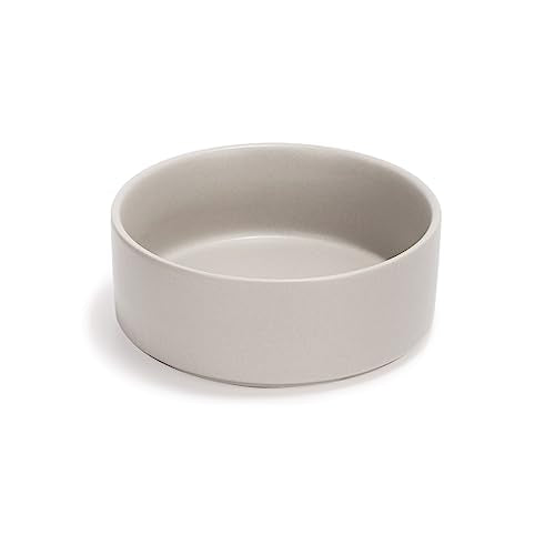 SPUNKYJUNKY 13.5OZ Ceramic Dog and Cat Bowl, Modern Cute Weighted Food Water Bowl for Replacement Grey (1 Pack) - color: Grey, size: 1.7 CUPS