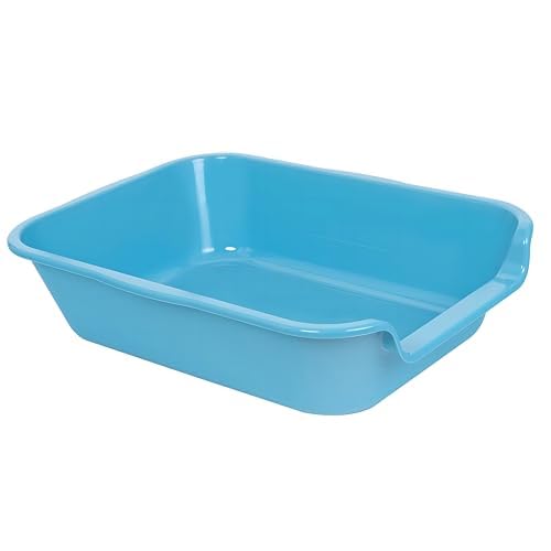 Extra Large Low Entry ABS Cat Litter Box, Blue, 20" L x 15.5" W, 1 Pack | Durable low entry litter box, non-stick, odor-free, ideal for seniors, kittens, rabbits, large cats and multi-pet homes. - color: Light Blue, size: Small (Pack of 1)