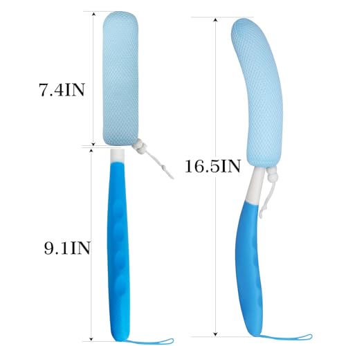 Back Scrubber for Shower,15.35" Long Handle Shower Brush for Body | Back Brush for Shower for Men Women, Long Handled Bath Sponge for Deep Clean,Exfoliating,Anti-Slip Curve Handled - size: Green-Green