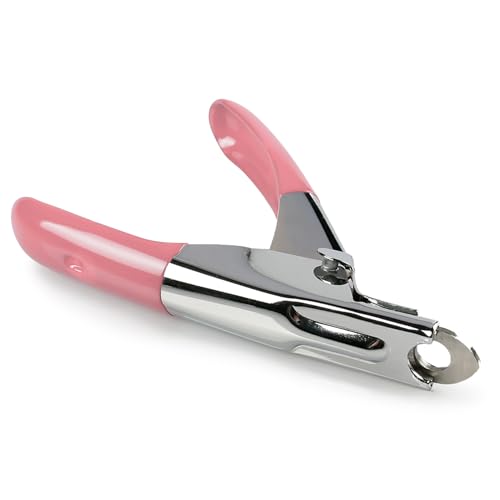 Dog Cat Pets Nail Clippers, Professional Pets Claw Trimmer with Free Nail File, Sharp Stainless Steel Blade, Sturdy Non Slip Handles - for Safe, Professional at Home Grooming - color: Pink