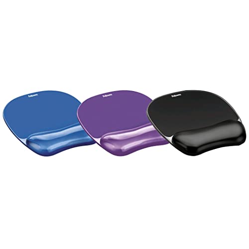 Fellowes Crystals Gel Mouse Pad with Wrist Rest - Purple (91441) (Pack of 4) - color: Purple, size: 9.1L x 7.9W inches (Pack of 4)