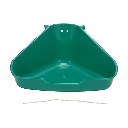 CHICIRIS Rabbit Litter Box, Fanshaped Prevent Small Animal Corner Litter Box Easy to Clean Odorless Easy to Fix Deep Green for Chinchilla (S)