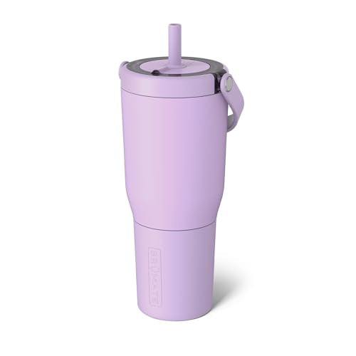BrüMate Resa 35oz 100% Leakproof Travel Tumbler with Handle & Straw | Flexible SoftSip Straw | Silicone Sleeve for Durability | Stainless Steel | Cup Holder & Travel Friendly Water Bottle | (Lavender) - color: Lavender, size: 35 oz