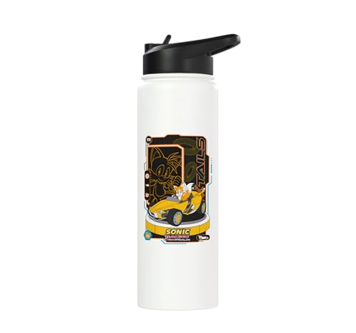 Sonic Racing CrossWorlds - Tails Stainless Steel Insulated Water Bottle - color: White