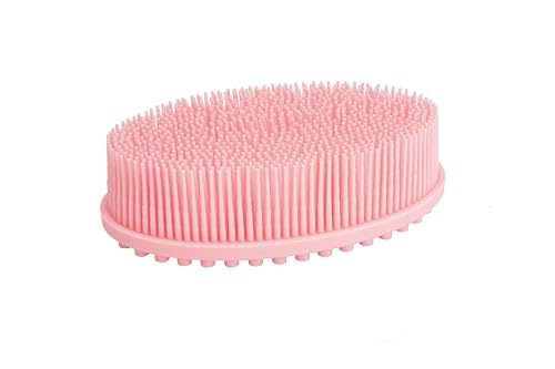 DNC Silicone Body Scrubber Exfoliating Bath Body Brush for Shower 2 Pack - color: Pink+blue