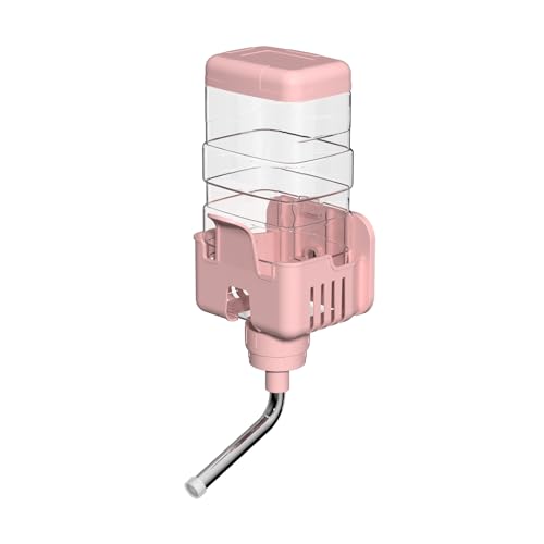Small Animal Water Bottle for Cage, 25oz No Drip Automatic Pet Water Dispenser for Rabbit, Guinea Pig, Chinchilla, Ferret, Bunny, Squirrel, Hedgehog, Dog (Pink, Small) - color: Pink, size: Small