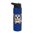 Sugar Glider Cute Peeking Marsupial Funny Animals Stainless Steel Insulated Water Bottle - color: Royal Blue