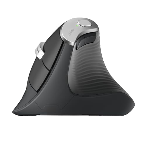 Nulea M510 Vertical Mouse Wireless, Ergonomic Mouse for Comfy Tracking, 3 Adjustable DPI (800-1200-1600), 2.4G Wireless Vertical Mouse with 6 Buttons, Compatible with Windows, Mac OS, Laptop, PC, Grey - color: Grey