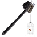 Ouliget 3-in-1 Bird Cage Cleaning Brush,Multi-Function Brush Poop Remover Shovel Cleaning Brush Tools,Pet Cages Accessories Scraper and Scrub Pad in One Tool