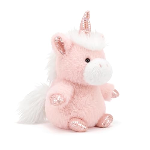 PEACH CAT Unicorn Stuffed Animal Cute Plushies Small Plush Toys Gifts for Kids Pink (Squeaky) - style: Pink Unicorn