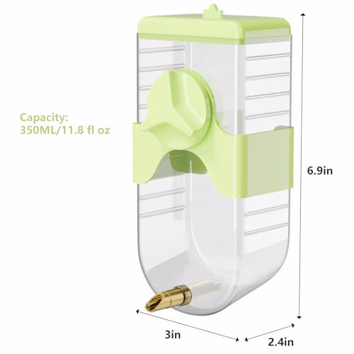 350ml/12.3 oz Guinea Pig Water Bottle No Drip | Perfect hamster water bottle. Leak-proof dispenser provides fresh water and keeps small pet cages clean and dry