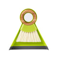 Full Circle Tiny Team Mini Brush & Dustpan Set - Compact, Countertop Cleaning, Kitchen, Desk, Crumbs - Green - color: Green