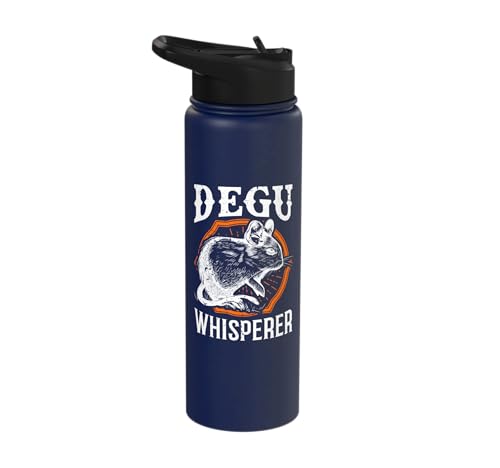 Degu Whisper Rodent Degus Stainless Steel Insulated Water Bottle - color: Navy Blue