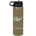 LaserGram Personalized 20oz Water Bottle, Snail (Camo Green) | Engraved Gift, Vacuum Insulated Stainless Steel, Flip-Top Straw Lid, Laser Engraved With Your Name - color: Camo Green, size: 20 Ounces