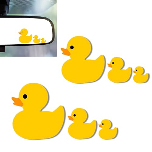2Pcs Duck Vinyl Sticker and Decal Car Rearview Mirrors Window Decor | Ducks Car Accessories Cute Stickers for Bathroom Decal,Computers,Water Bottle Decal Gifts for Women,Men - color: 3 Little Yellow Duck