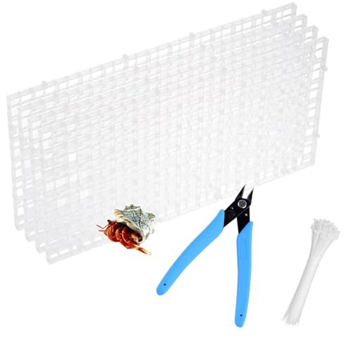Hermit Crab Accessories Hermit Crab Climbing Toys Reptile Habitat Grid Cuttable Plastic Net Hermit Crab Climbing Ladder Hideout(with Cutter) - style: Modern