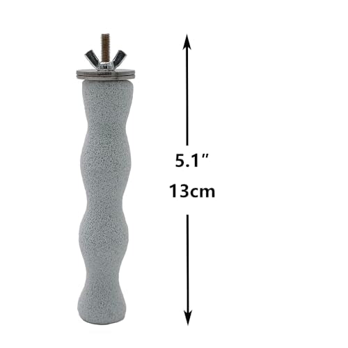 Shelltech Pumice Perch Lava Ledge for Birds, Climbing Ledge Teeth Grinding Beak Grinding Block Perch Stand for Hamsters Chinchillas Parrots (Natural Color, Medium- 2 Pack)