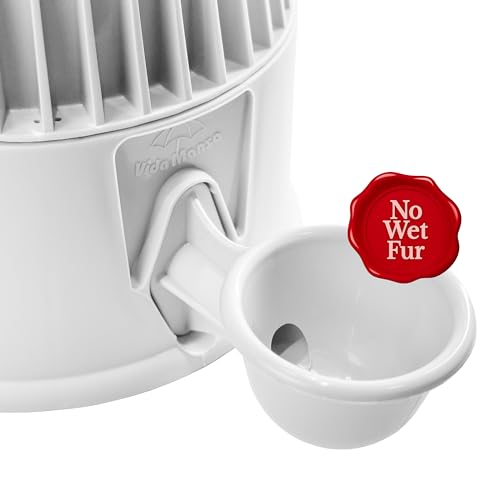 Pet Water Dispenser for Dogs and Cats, 67.6 oz – Gravity-Fed Water Bowl for Clean Drinking, Prevents Wet Fur, BPA-Free Polypropylene, Vida Mansa (Opaque White) - color: Opaque White