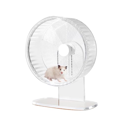 Super-Silent Hamster Exercise Wheel: Silent Spin Toys Hamster Running Wheels with Height Adjustable Stand for Hamsters Gerbils Mice Or Other Small Animals -8.5inch Clear - color: Clear, size: 8.5inch