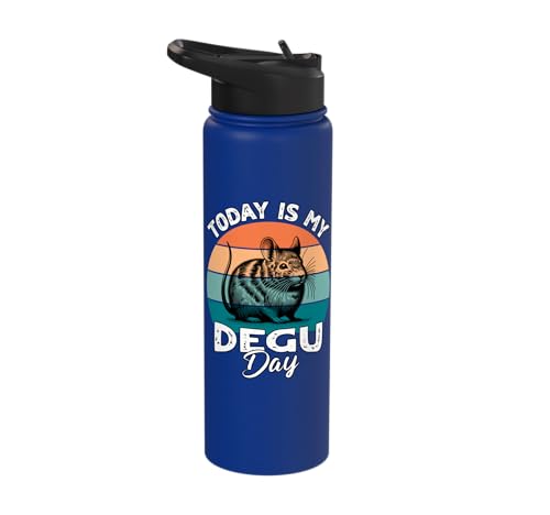 Funny Degu Stainless Steel Insulated Water Bottle - color: Royal Blue