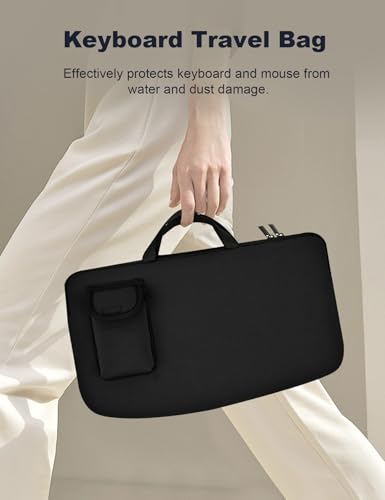Portable Keyboard Sleeve for Logitech MK670/Wave Keys Ergonomic Keyboard | Keyboards Travel Bag,Shockproof Waterproof Dustproof Protective Neoprene Sleeve Case(Bag Only) - color: Black