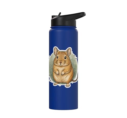 Degu Watercolor Circle Stainless Steel Insulated Water Bottle - color: Royal Blue