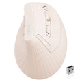 Uineer Ergonomic Vertical Mouse, 2.4G Wireless Mouse, Rechargeable, 4-DPI | Right-handed vertical design with 2.4G USB-A connection, rechargeable battery and visible battery level. - color: Pink