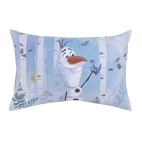 Disney Frozen 2 Nature is Magical Purple, Blue and White 4 Piece Toddler Bed Set - Comforter, Fitted Bottom Sheet, Flat Top Sheet, Reversible Pillowcase - color: Frozen 2 Nature is Magical