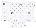 Scientific Sleep Lace Bow Romantic Bowknot Black Dot 100% Cotton 3 Pcs Twin Bed Sheet Set Kids Boys Girls Teen, Flat Sheet & Fitted Sheet & Pillowcase Child Bedding Set (Bow, Twin) - color: Bow, size: Twin