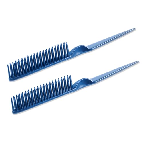 SIMPOR 3 Row Hair Comb for Natural Detangling, Hair Styling Brush, Nylon Bristle Unbraider Teasing Rat Tail Comb for Women Men Blue - color: Blue