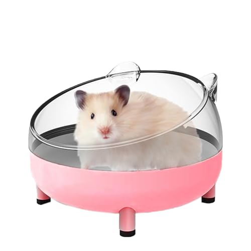 Meow&Woof Hamster Sand Bath Container & Dust-Free Bath Sand Set, 6.5" Sandbox Toilet for Hamster, Gerbil, Chinchilla, Mice – 2.2 lbs Potty Litter Sand for Small Animals (Pink)