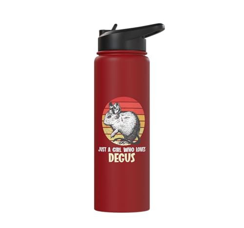 Just a girl who loves Degus Degu Stainless Steel Insulated Water Bottle - color: Red